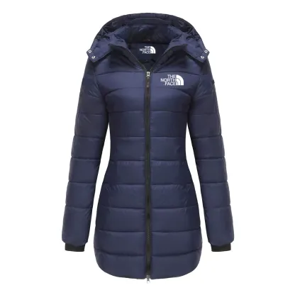 Women's cotton padded clothes, medium length, slim fitting cotton padded jacket, warm, solid hooded cotton padded clothes