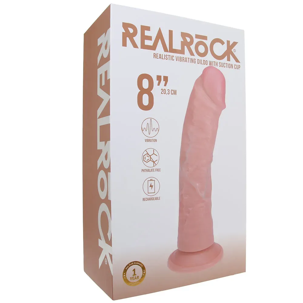 Shots Toys  RealRock 8 Inch Vibrating Dildo in Light-Seduce Mart