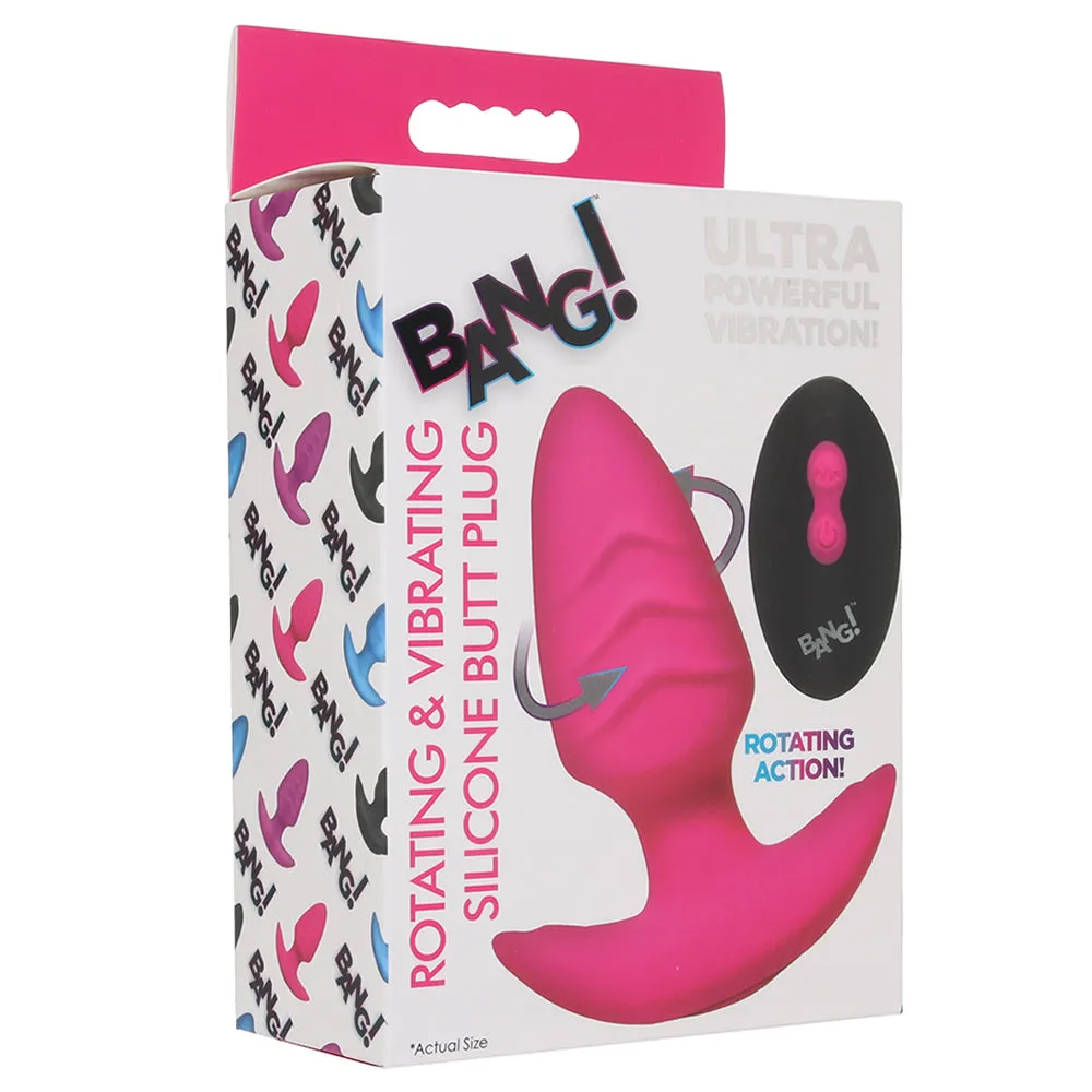 XR Brands  Bang! Rotating &amp; Vibrating Butt Plug in Pink-Seduce Mart