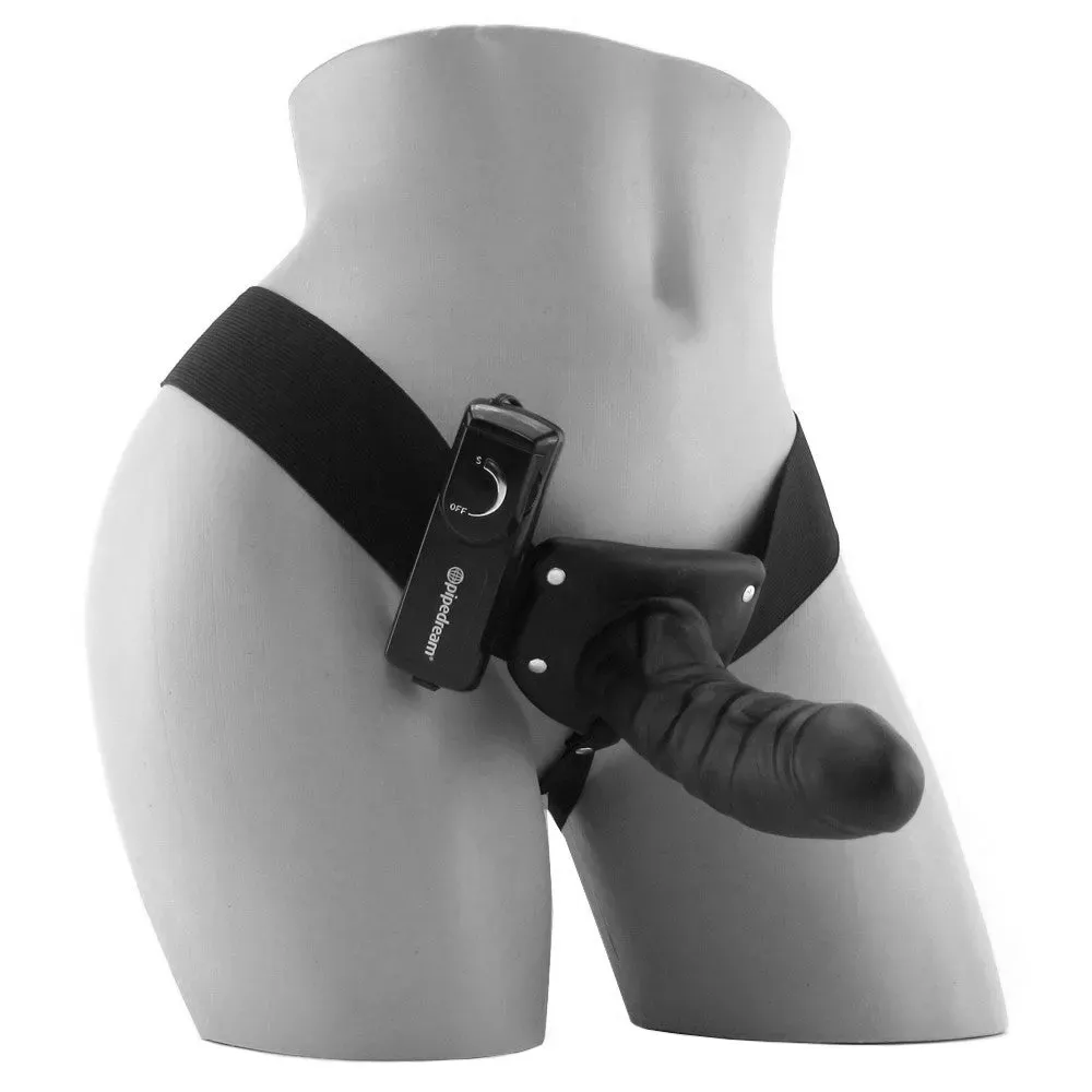 Pipedream  Fetish Fantasy Hollow Vibrating Strap-On in Black-Seduce Mart