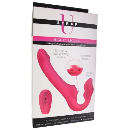 XR Brands  Strap U Mighty Licker Strapless Strap-On Vibe-Seduce Mart