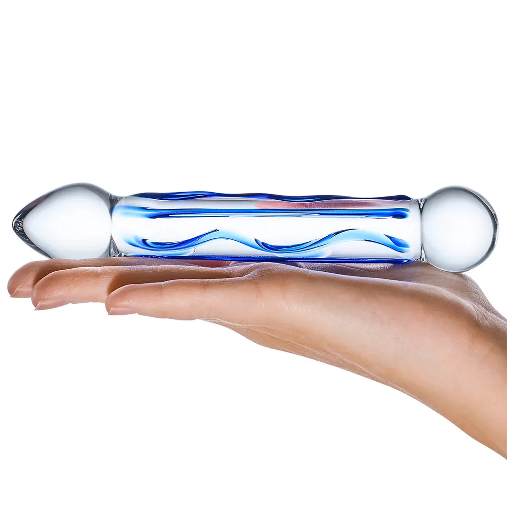 gläs 6.5 Inch Full Tip Textured Glass Dildo