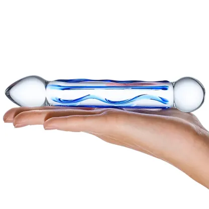 gläs 6.5 Inch Full Tip Textured Glass Dildo