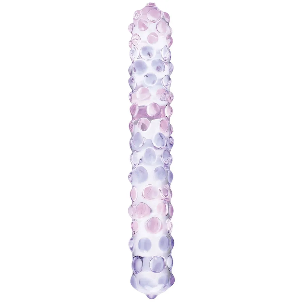 gläs 9 Inch Purple Rose Nubby Dildo