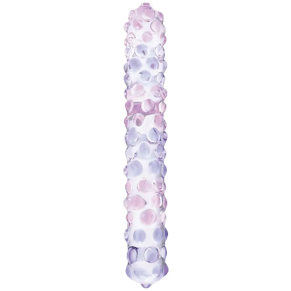 gläs 9 Inch Purple Rose Nubby Dildo