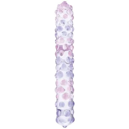 gläs 9 Inch Purple Rose Nubby Dildo