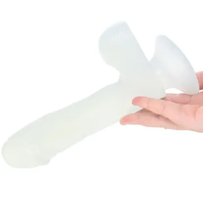 Basix 12 Inch Suction Base Dildo in Clear