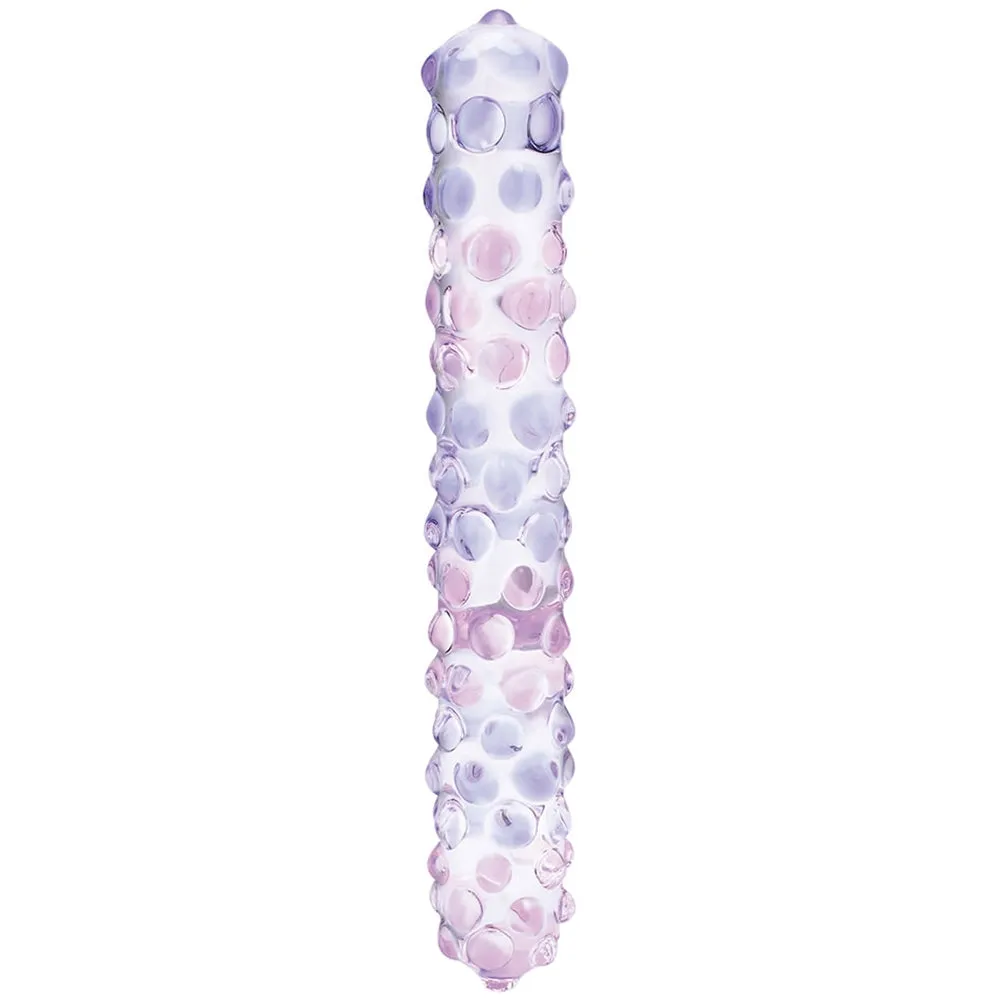 gläs 9 Inch Purple Rose Nubby Dildo