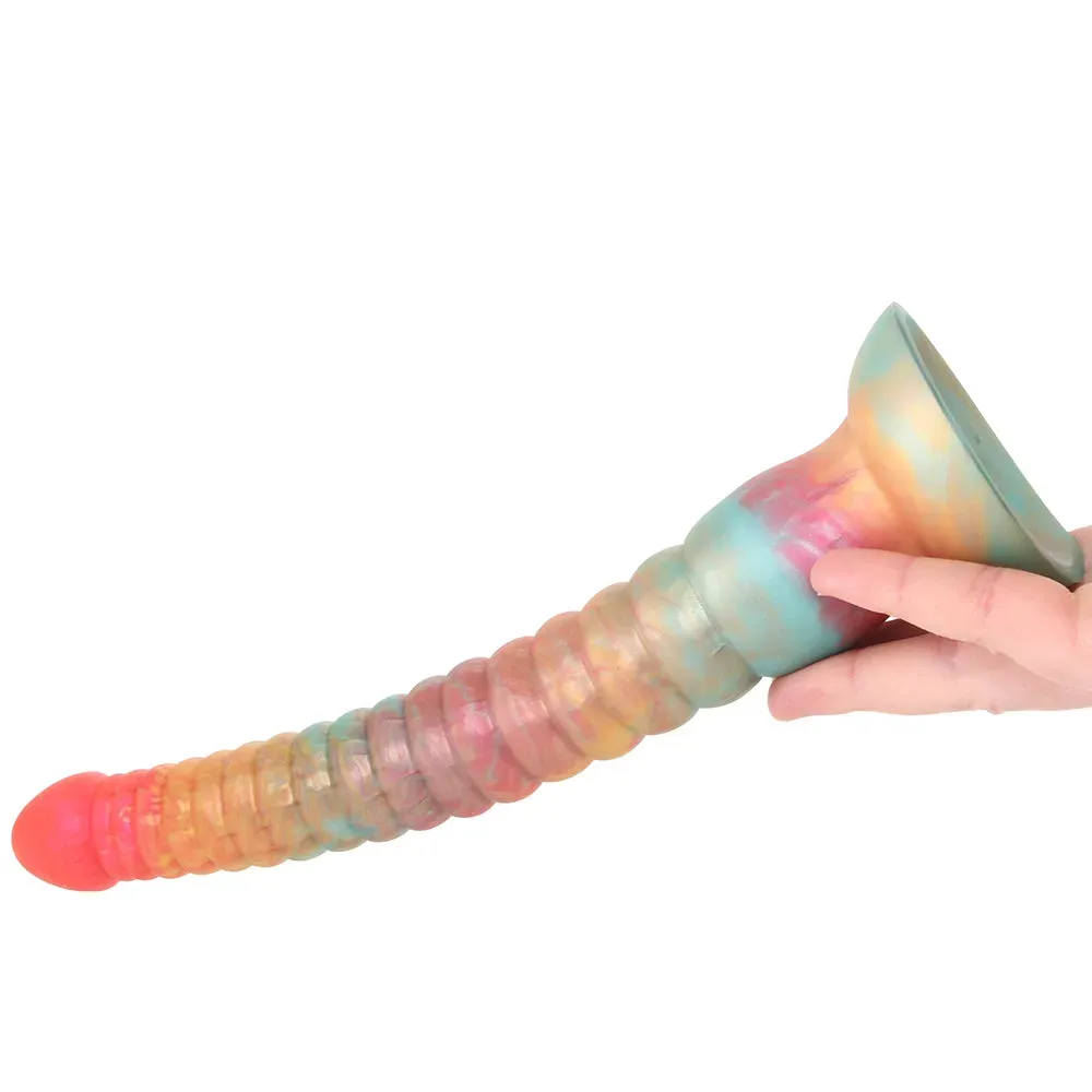 Colours Stacked 9 Inch Dildo in Red/Gold