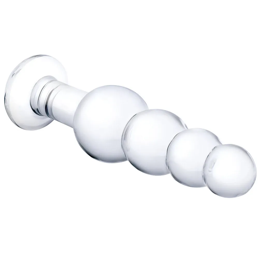 gläs 7.25 Inch Beaded Butt Plug