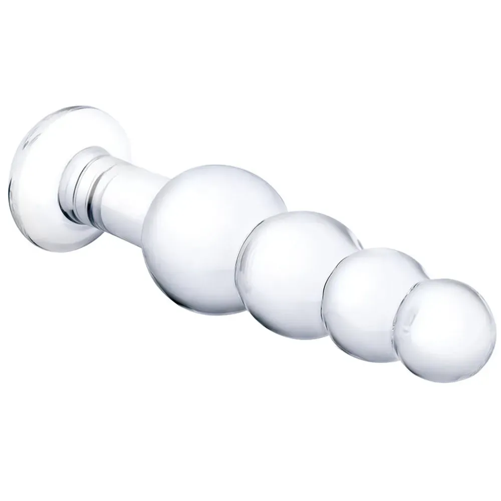 gläs 7.25 Inch Beaded Butt Plug