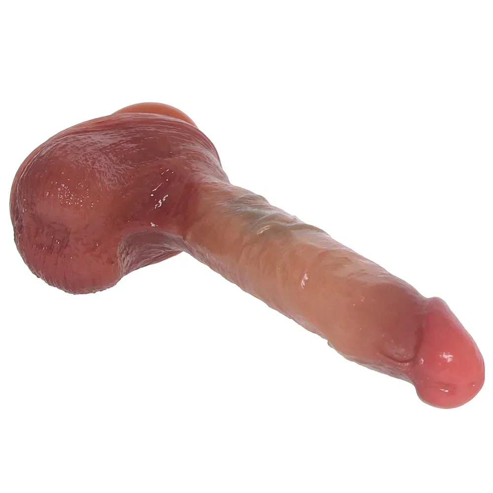 Renaissance DaVinci 8 Inch Sliding Foreskin Dildo in Tan