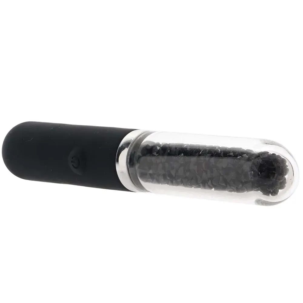 ns novelties  Stardust Posh Rechargeable Glass Vibe in Black-Seduce Mart
