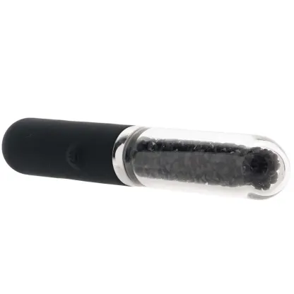 ns novelties  Stardust Posh Rechargeable Glass Vibe in Black-Seduce Mart