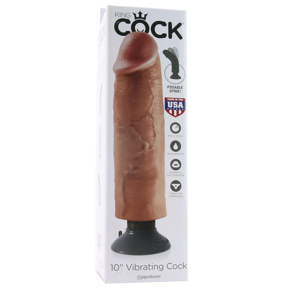 Pipedream  King Cock 10 Inch Vibrating Suction Dildo in Tan-Seduce Mart