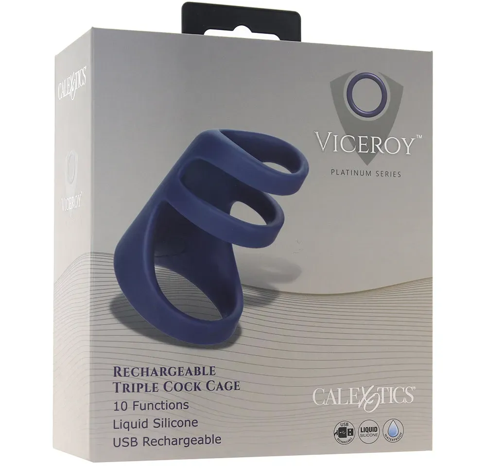 CalExotics  Viceroy Rechargeable Triple Cock Cage-Seduce Mart