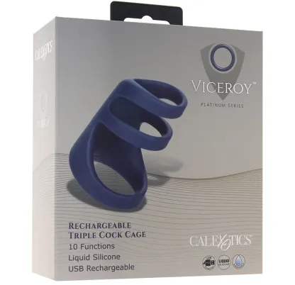 CalExotics  Viceroy Rechargeable Triple Cock Cage-Seduce Mart