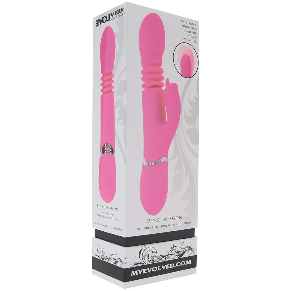 Evolved Novelties  Pink Dragon Thrusting Rabbit Vibe-Seduce Mart
