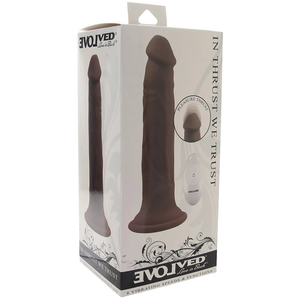 Evolved Novelties  In Thrust We Trust 9.5 Inch Thrusting Vibe in Dark-Seduce Mart