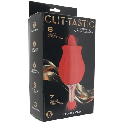 Nasstoys  Clit-Tastic Rose Bud Dual Massager Vibe-Seduce Mart