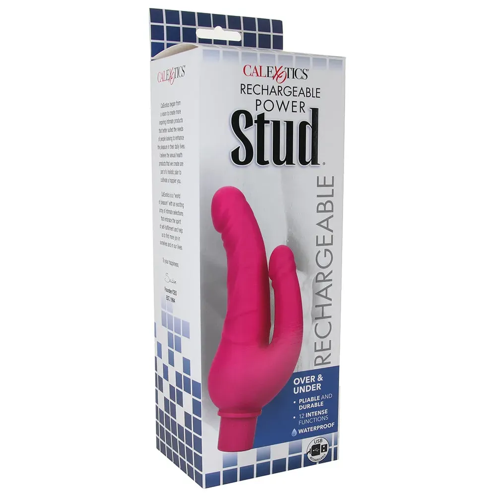CalExotics  Power Stud Rechargeable Over &amp; Under Vibe in Pink-Seduce Mart