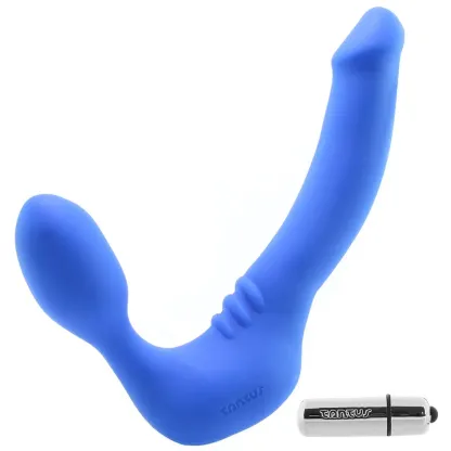Tantus  Strapless Slim Silicone Double Dildo in Blue-Seduce Mart