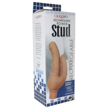CalExotics  Power Stud Rechargeable Over &amp; Under Vibe in White-Seduce Mart