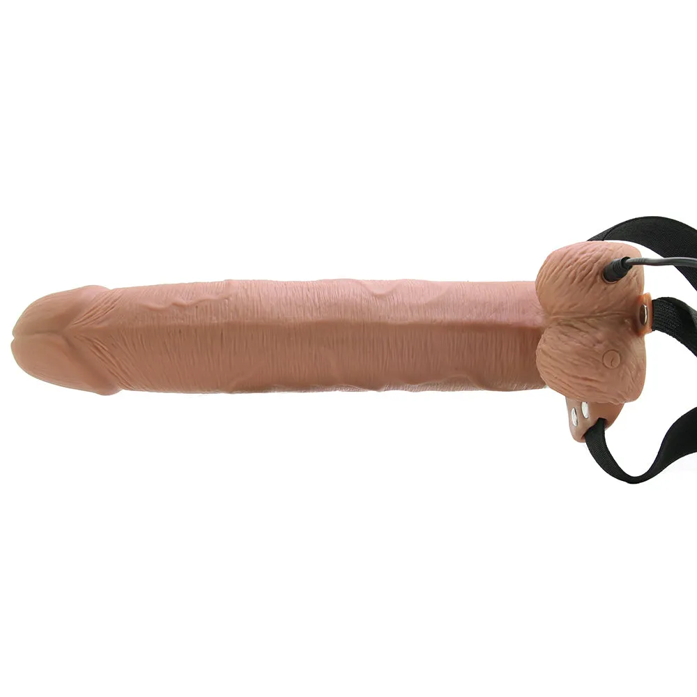 Pipedream  10" Hollow Vibrating Strap-On with Remote in Tan-Seduce Mart