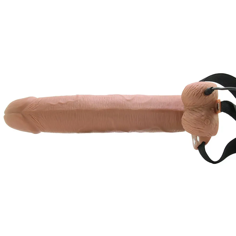 Pipedream  10" Hollow Vibrating Strap-On with Remote in Tan-Seduce Mart
