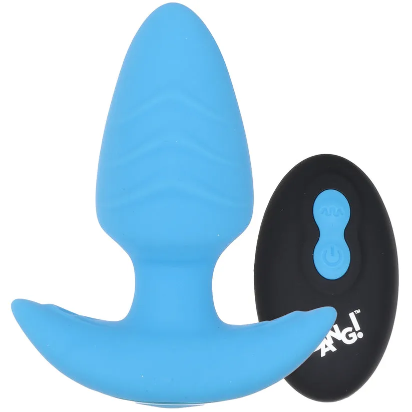 XR Brands  Bang! Rotating &amp; Vibrating Butt Plug in Blue-Seduce Mart