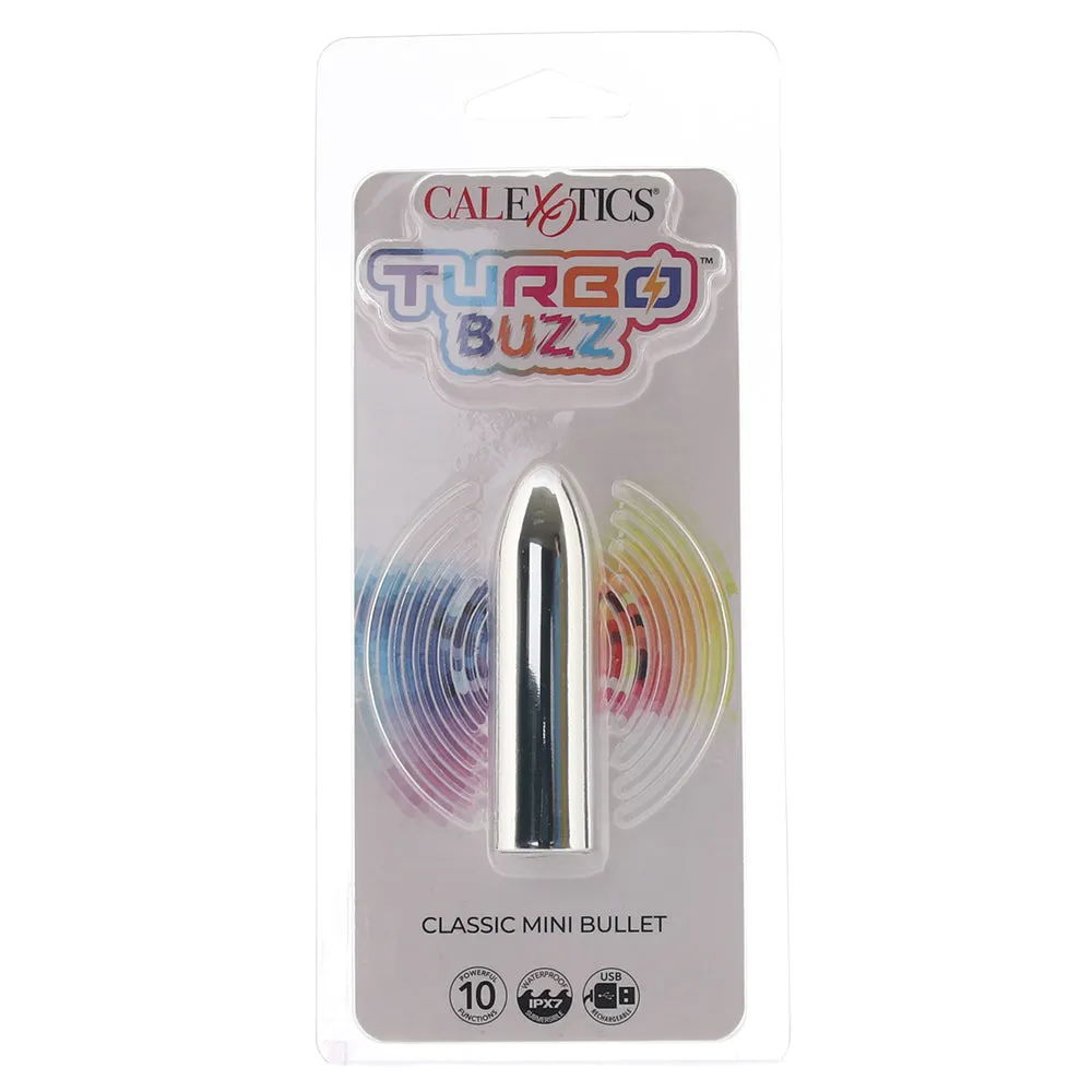 CalExotics  Turbo Buzz Classic Mini Bullet Vibe in Silver-Seduce Mart