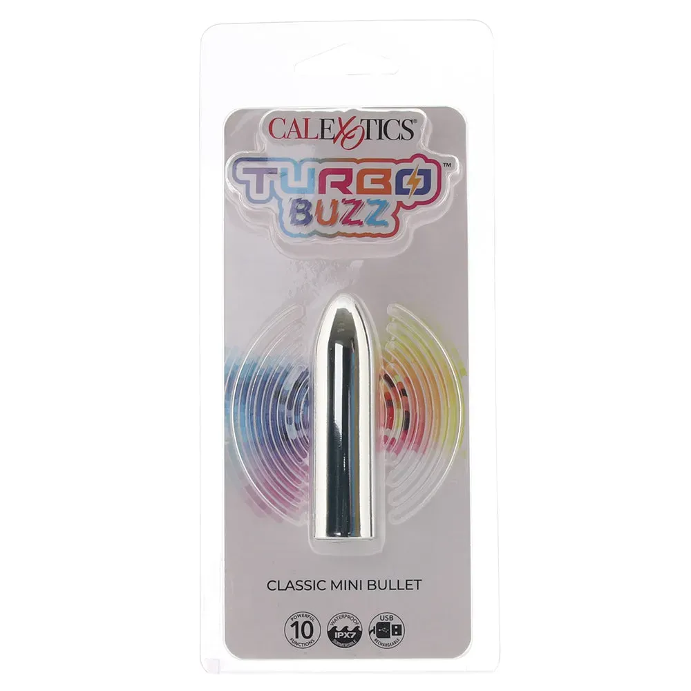 CalExotics  Turbo Buzz Classic Mini Bullet Vibe in Silver-Seduce Mart