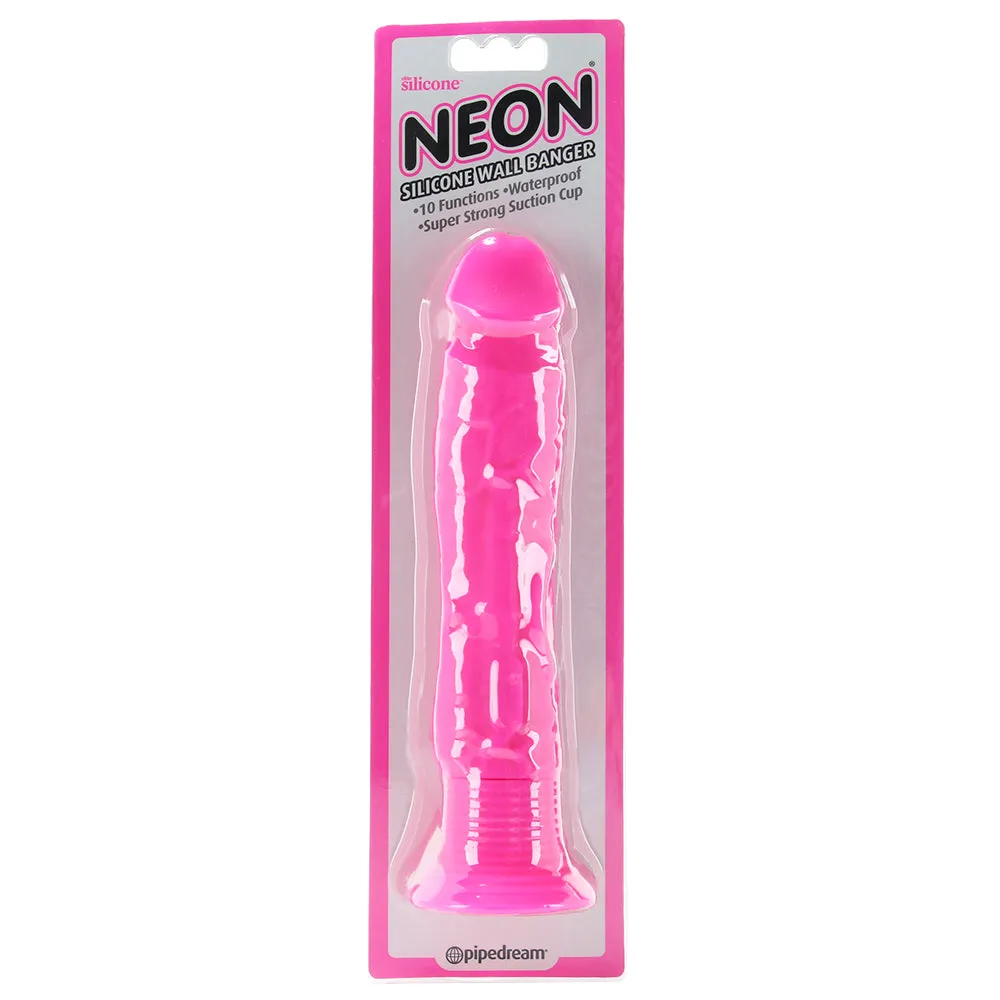 Pipedream  Neon Silicone Wall Banger Vibe in Pink-Seduce Mart
