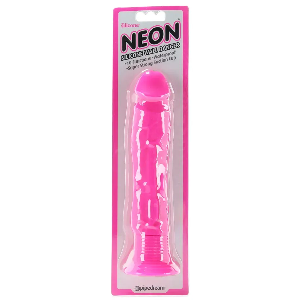 Pipedream  Neon Silicone Wall Banger Vibe in Pink-Seduce Mart