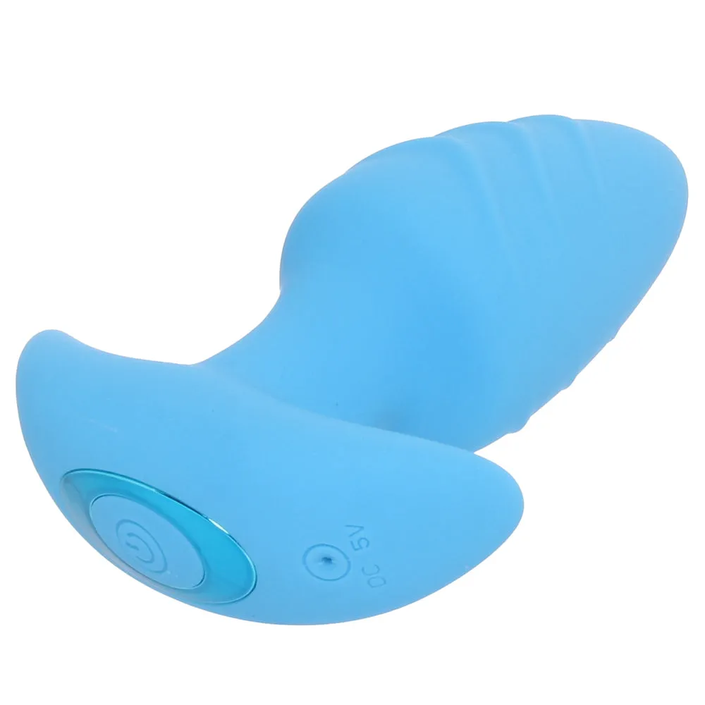 XR Brands  Bang! Rotating &amp; Vibrating Butt Plug in Blue-Seduce Mart