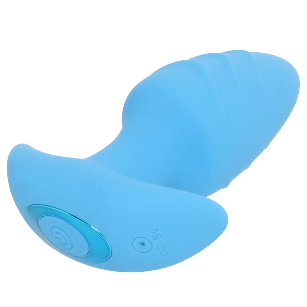 XR Brands  Bang! Rotating &amp; Vibrating Butt Plug in Blue-Seduce Mart