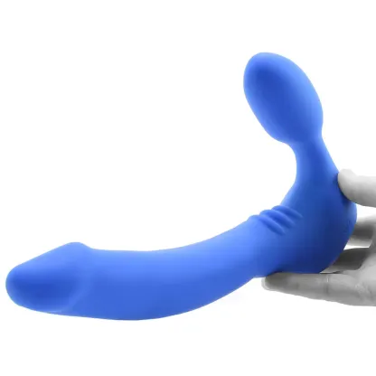 Tantus  Strapless Slim Silicone Double Dildo in Blue-Seduce Mart