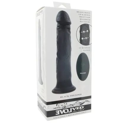 Evolved Novelties  Black Thunder Vibe with Massage Beads-Seduce Mart