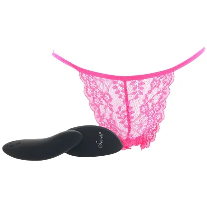 X-Gen  Hot Pink Lace Bikini &amp; Remote Panty Vibe in OS-Seduce Mart