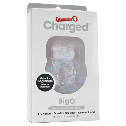 Screaming O  BigO Rechargeable Vibe Ring in Clear-Seduce Mart