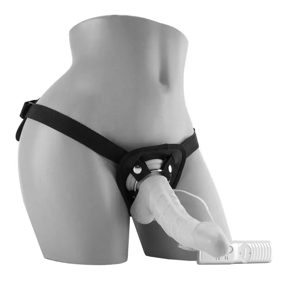 Nasstoys  Real Skin Whoppers Vibe &amp; Universal Harness in 8 Inches-Seduce Mart