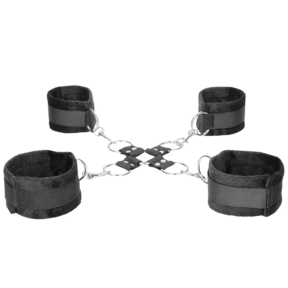 Black &amp; White Velcro Hogtie With Cuffs