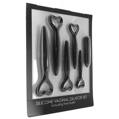 Shots Toys  Ouch! Silicone Vaginal Dilator Set and Bullet in Black-Seduce Mart