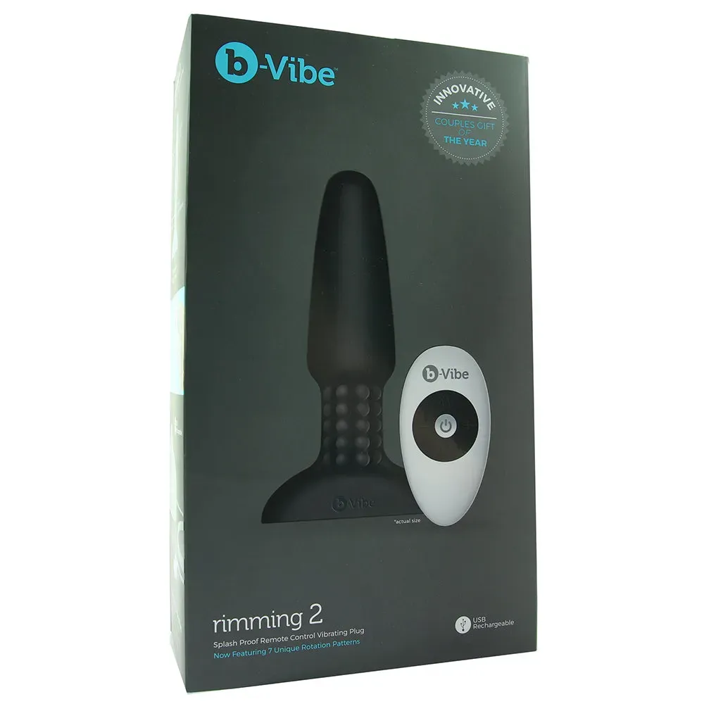 B-Vibe  Remote Silicone Rimming 2 Plug in Black-Seduce Mart
