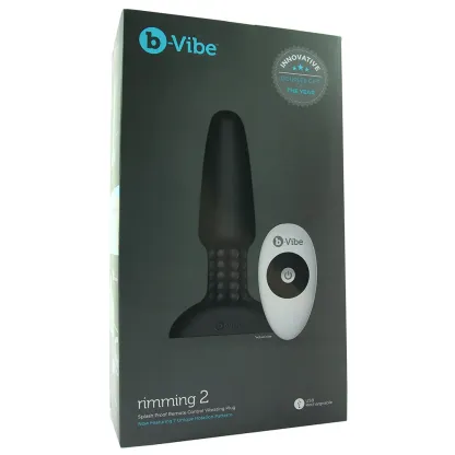 B-Vibe  Remote Silicone Rimming 2 Plug in Black-Seduce Mart