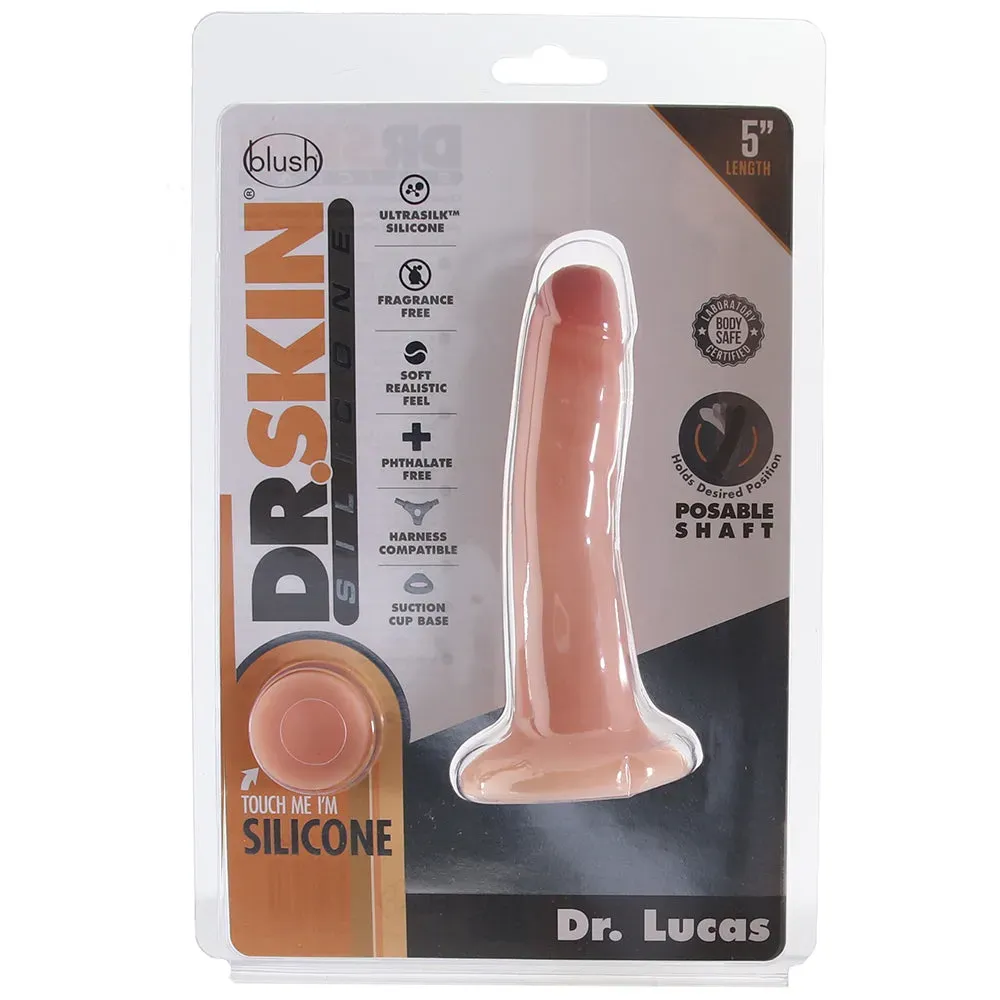 Blush  Dr. Skin Dr. Lucas 5 Inch Silicone Dildo in Vanilla