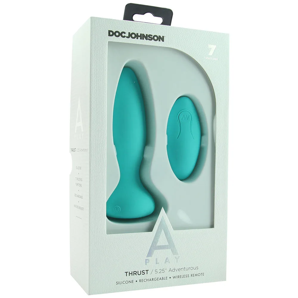 Doc Johnson  A-Play Adventurous Thrust Remote Butt Plug in Teal-Seduce Mart