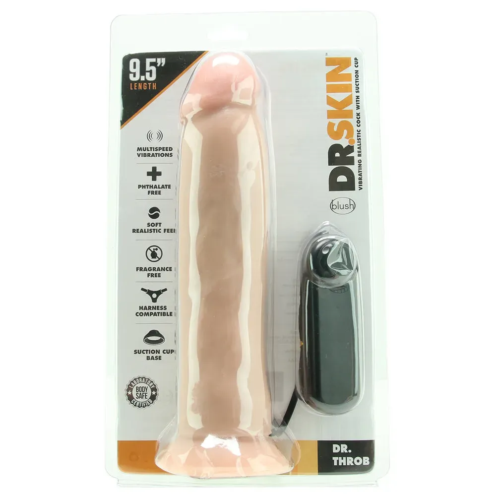 Blush  Dr. Throb 9.5 Inch Vibrating Cock in Vanilla-Seduce Mart