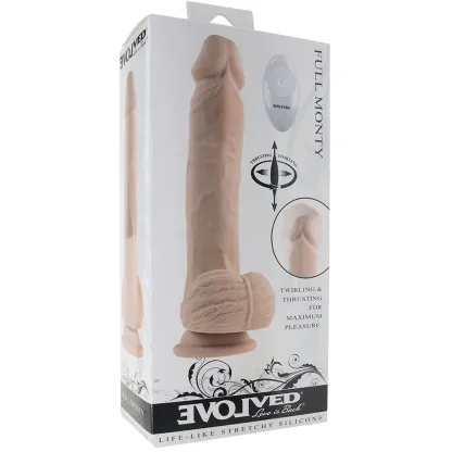 Evolved Novelties  Full Monty 9 Inch Thrusting and Twirling Dildo in Light-Seduce Mart