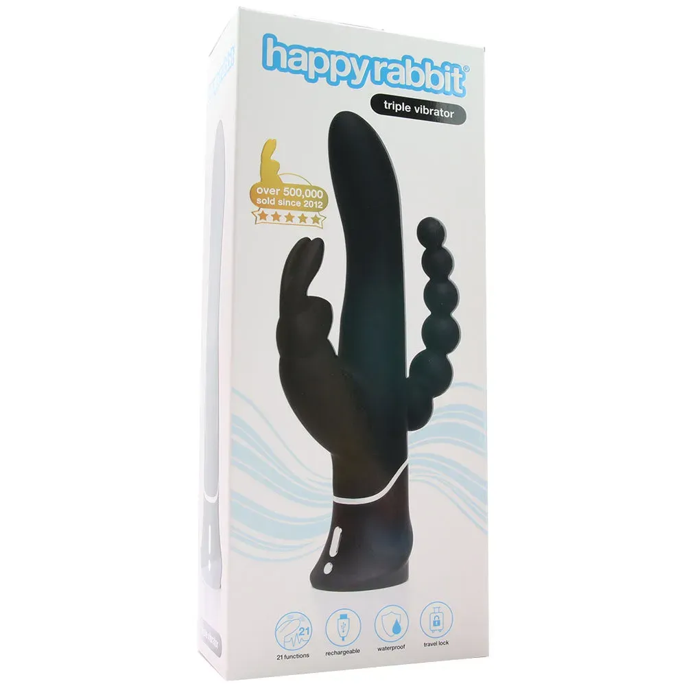 LoveHoney  Happy Rabbit Triple Curve Vibe in Black-Seduce Mart